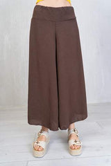 Pantagonna ampia in misto viscosa con fascia alta