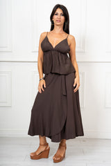 Top Fiammato con Scollo a Triangolo Made in Italy