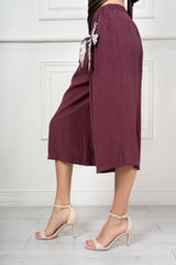 Pantalone Midi in Misto Viscosa con Fusciacca Charm