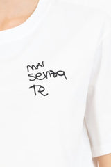 T-shirt in cotone con ricamo “mai senza te”