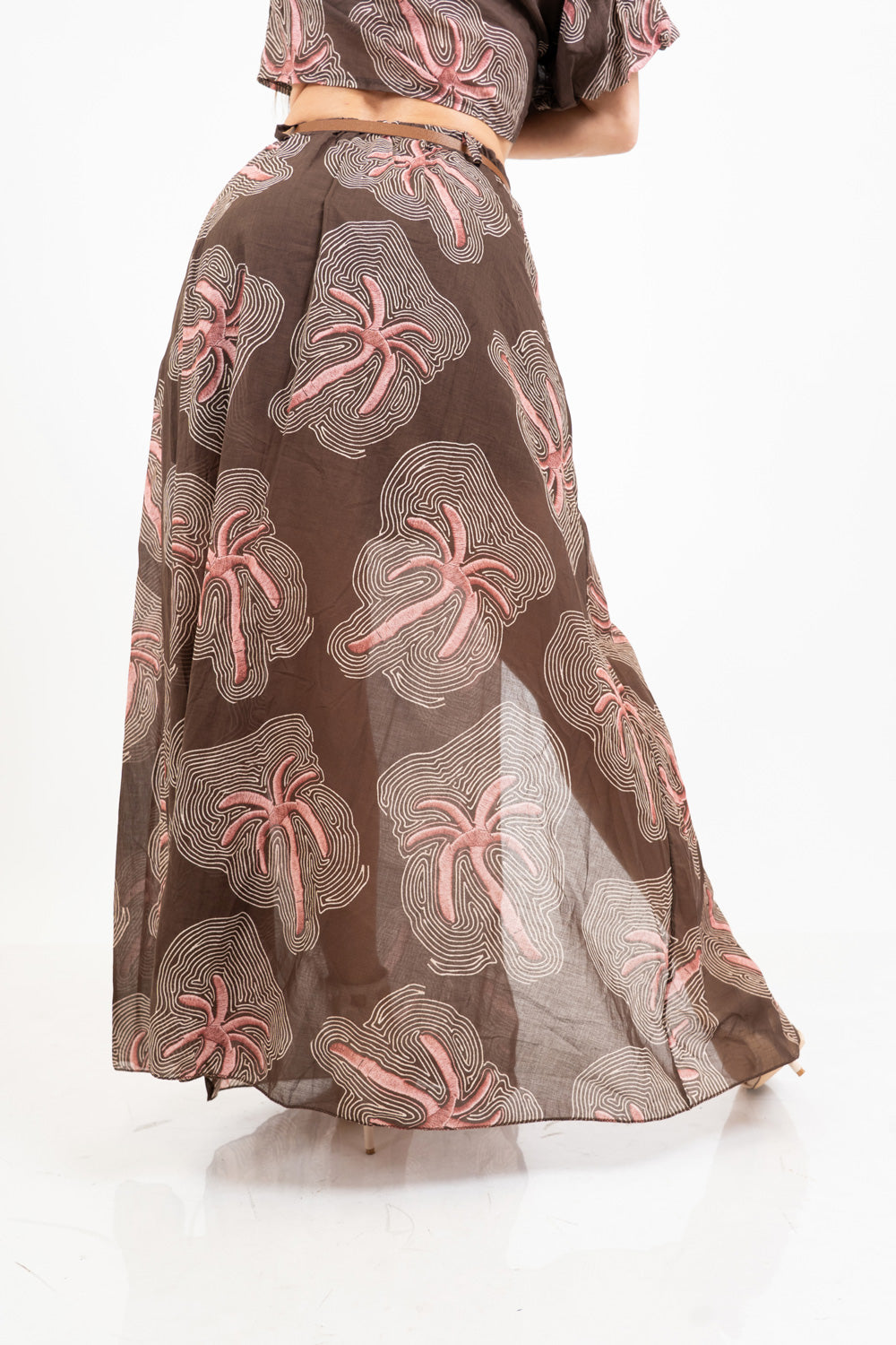 Gonna lunga fantasia Jungle Wave in tencel velato.