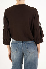 Maglia Balloon Chic con spilla gioiello