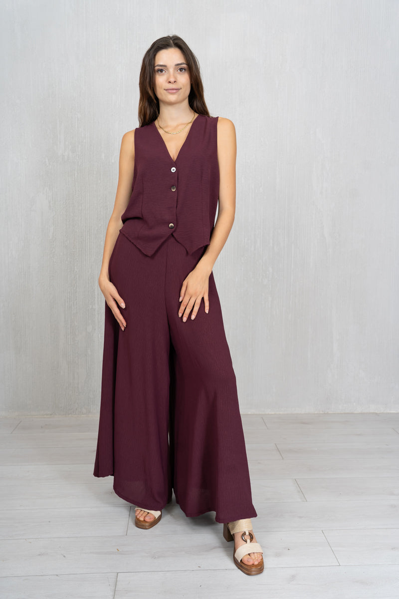 Gilet in tela leggera con bottoni
