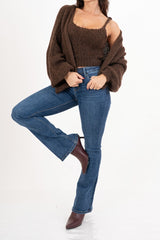 Twin set in maglia spessa con top e cardigan ampio