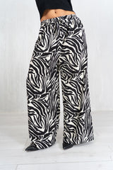 Pantalone Zebra Flow palazzo in misto viscosa