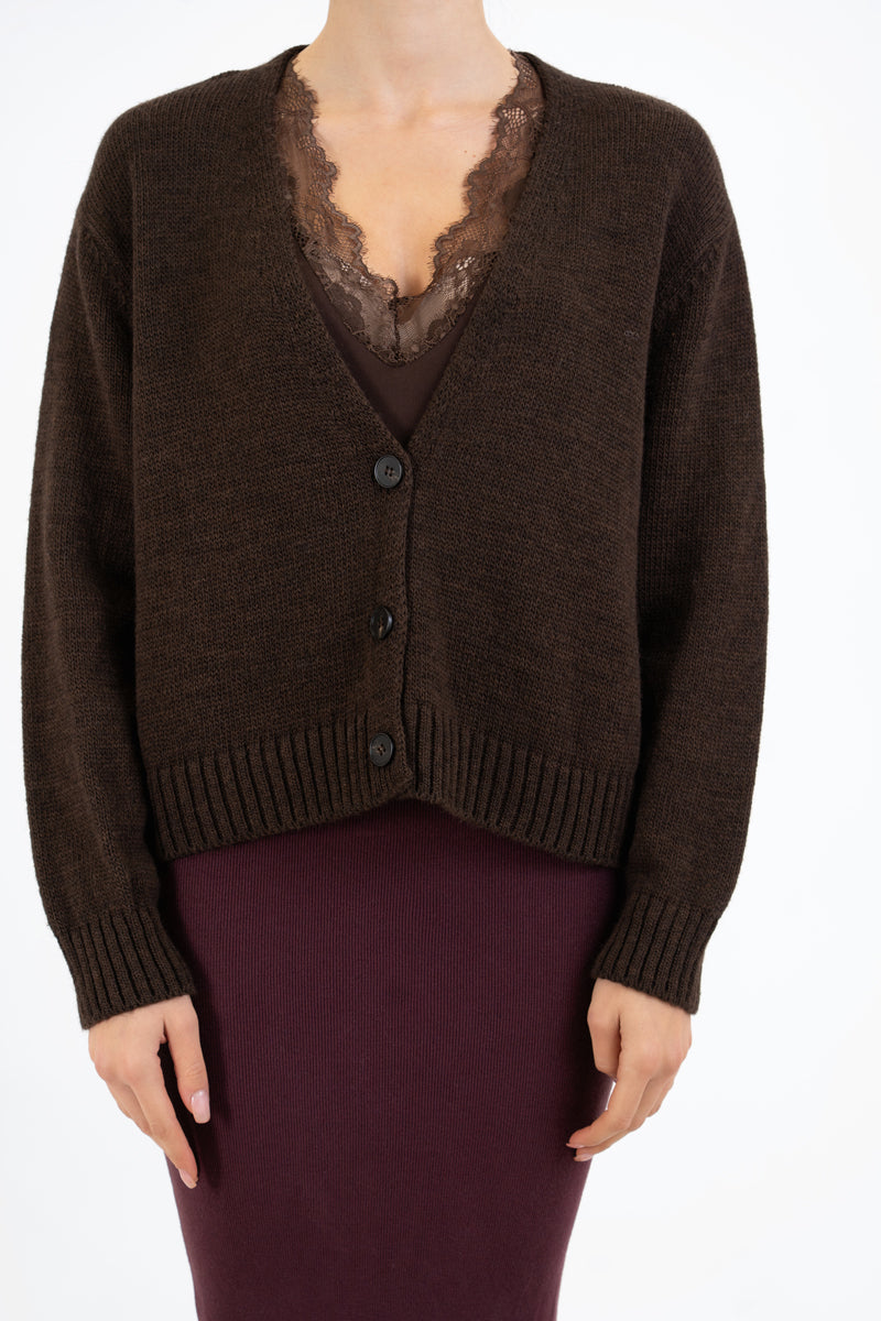 Cardigan SoftMood in misto lana con bottoni