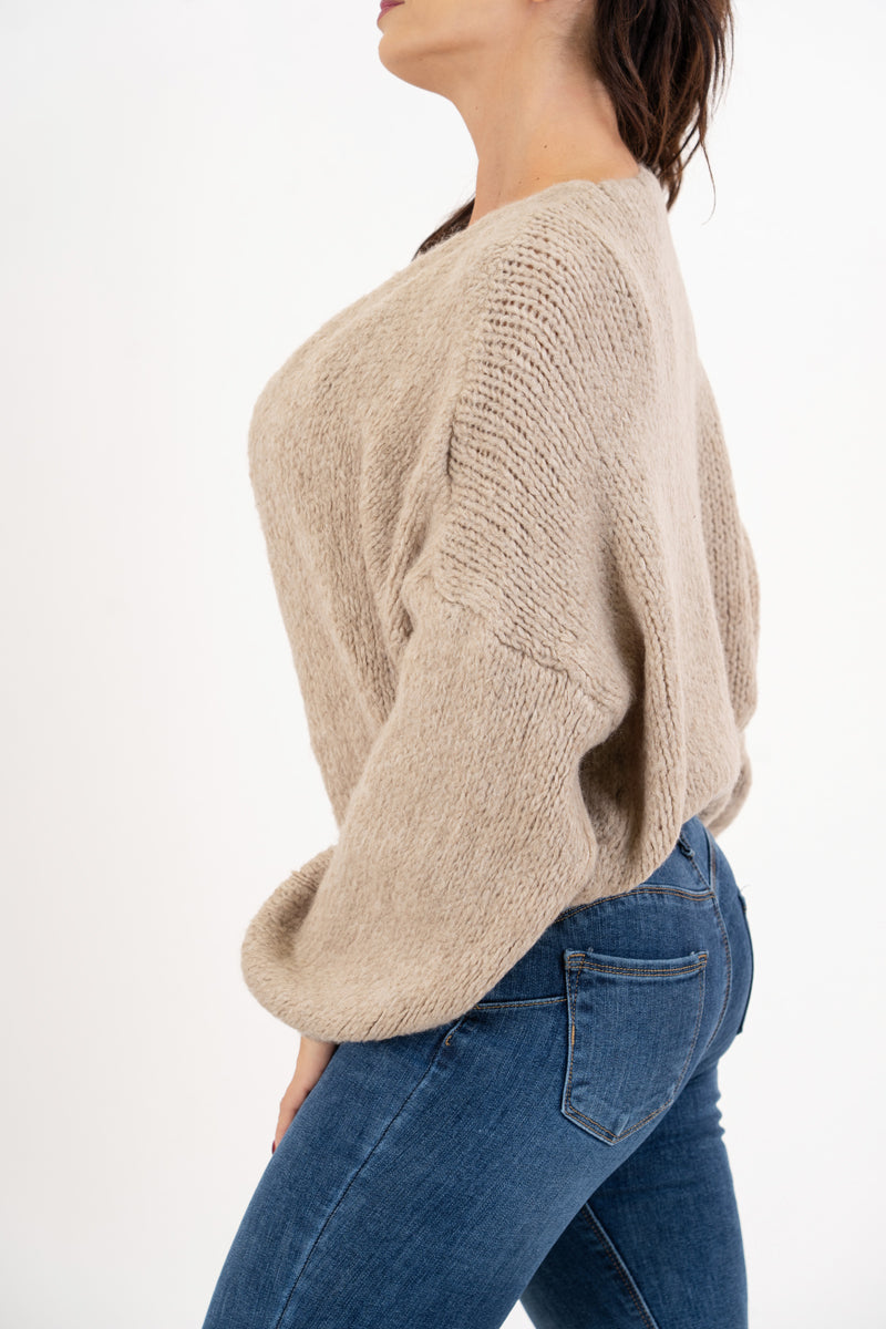 Twin set in maglia spessa con top e cardigan ampio