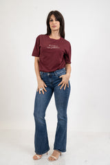 T-shirt scritta cotone “Di mattina...”.