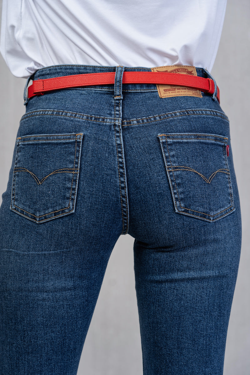 Cinta regolabile ecopelle fina con fibbia stile hermes