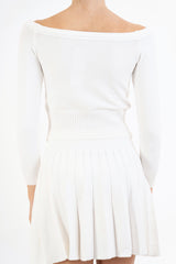 Maglia crop off-shoulder con laccio