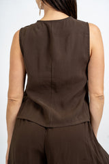 Gilet incrociato in misto viscosa