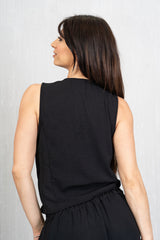 Gilet in tela leggera con bottoni