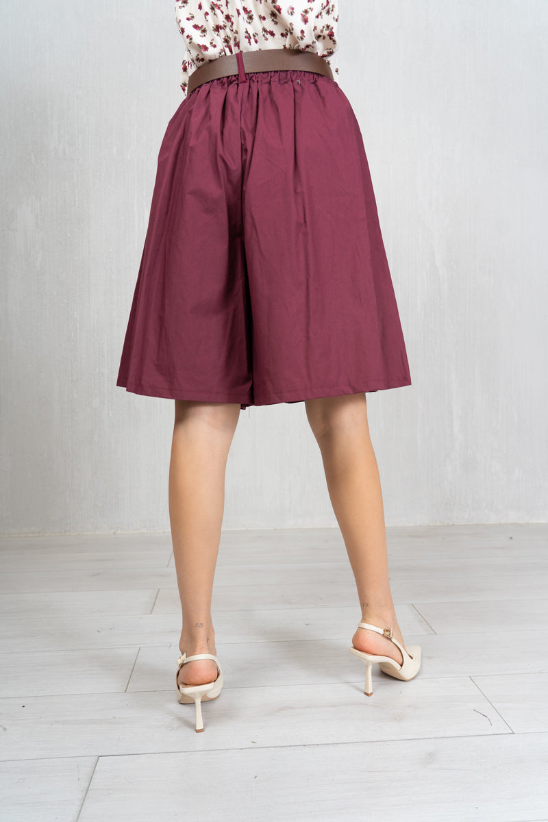 Bermuda Skirt Illusion in cotone con cintura