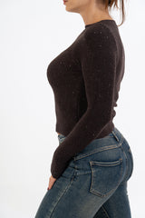 Maglia GlimmerCut con oblò e micro paillettes