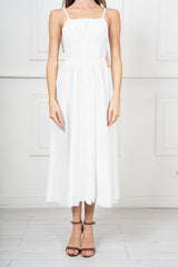 Abito lungo bustier in tela leggera con spalline regolabili Amalfi