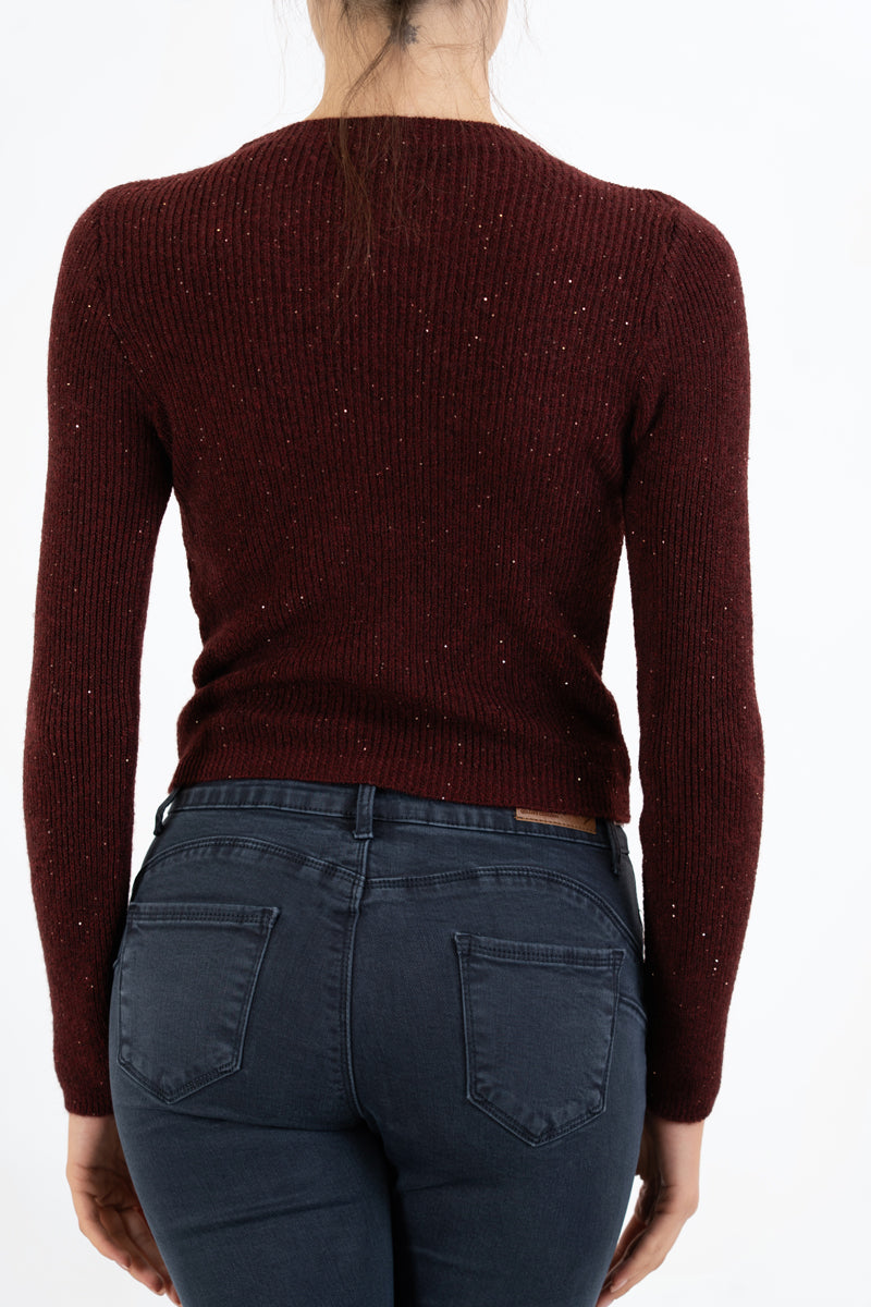 Maglia GlimmerCut con oblò e micro paillettes