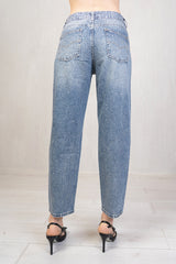 Jeans Mom Fit con Strass