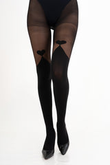 Collant donna 40/120 den effetto parigina con cuore