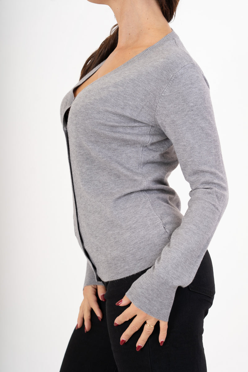 Cardigan in maglia fine con bottoni