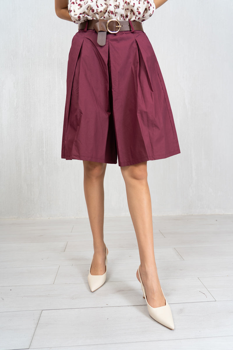 Bermuda Skirt Illusion in cotone con cintura