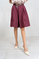 Bermuda Skirt Illusion in cotone con cintura