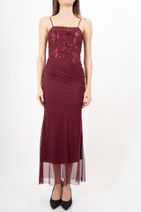 modella indossando Abito Lungo SparkleDream con Body Drappeggiato colore