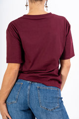 T-shirt in cotone con ricamo “mai senza te”