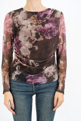 Maglia Draped Sheer Bloom