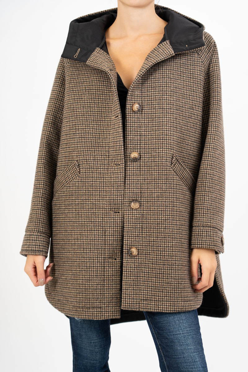 Giacca WoolMix con cappuccio