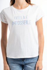 T-shirt ricamata “Bella e Impossibile”