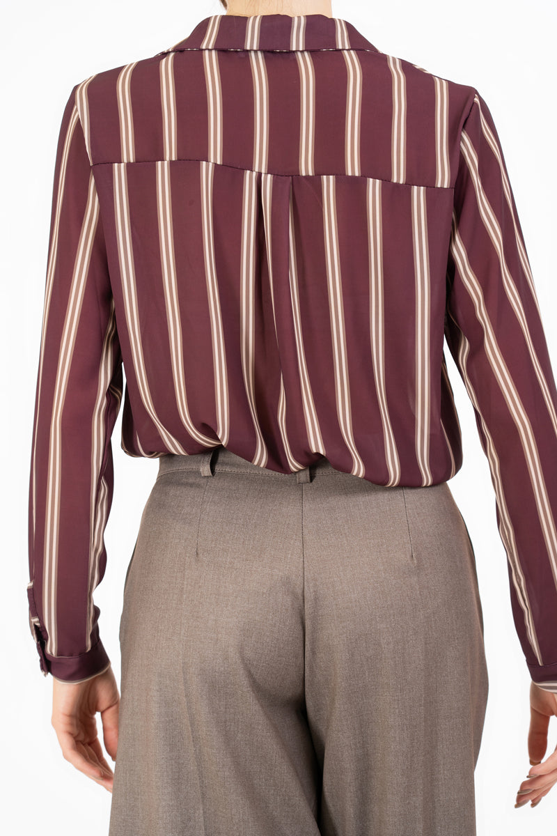 Camicia in georgette LineArt a righe