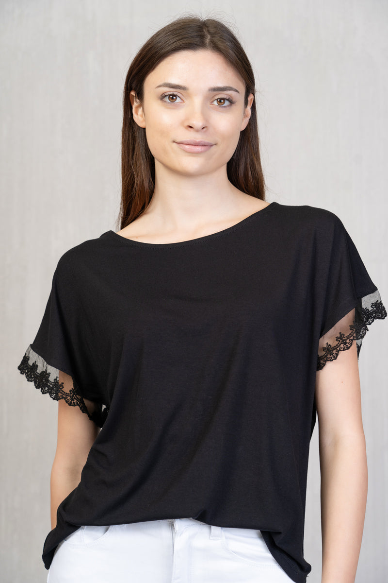 Maglia Viscosa con Merletto
