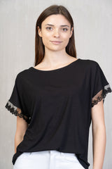 Maglia Viscosa con Merletto