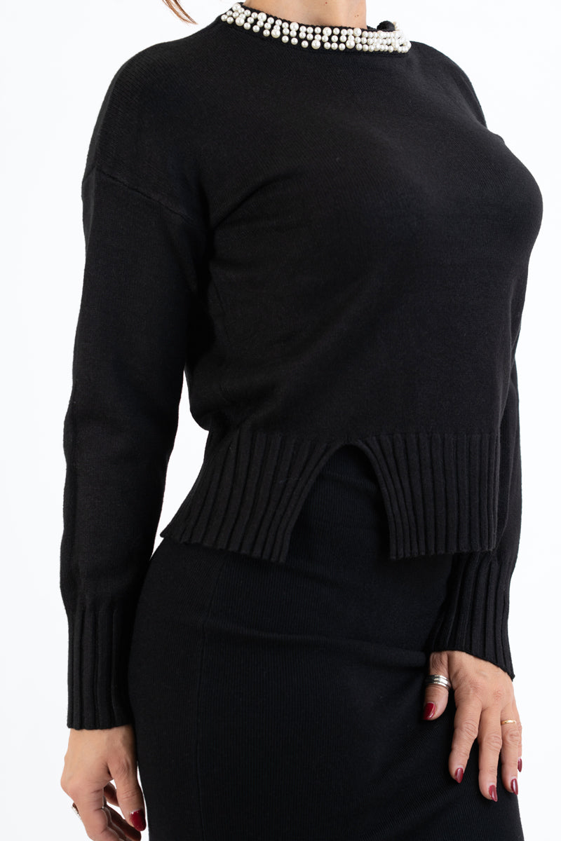 Maglione Pearl Dream con dettagli gioiello