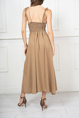 Abito lungo bustier in tela leggera con spalline regolabili Amalfi