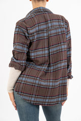 Camicia Over in Flanella Rusty Check