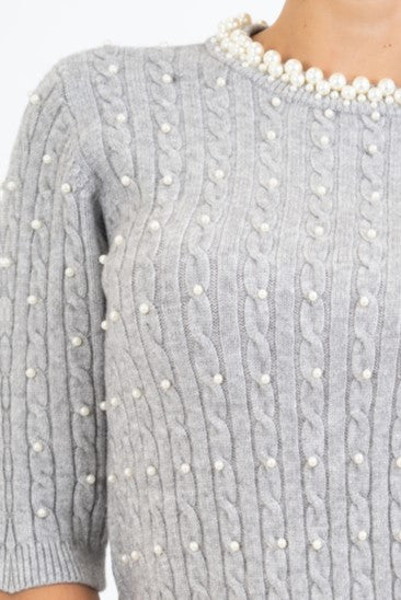 Maglia Chic a Trecce con Perle