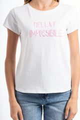 T-shirt ricamata “Bella e Impossibile”