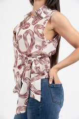 Camicia portafoglio in cotone fantasia Onde Grafiche.