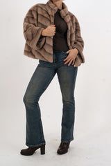 Pellicciotto Soft Stripes con zip dorata