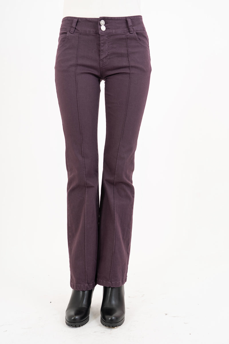 Jeans Zampetta Prugna Made in Italy