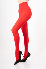 modella indossando Collant Termici 280D StretchCurve – Rosso colore Rosso Unica