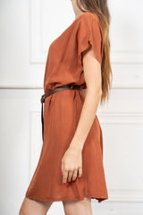 Abito midi over in Tencel con cintura regolabile