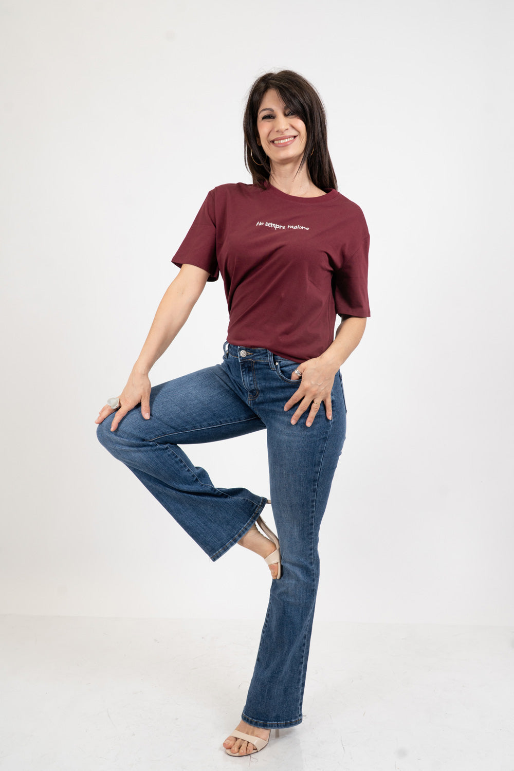 T-shirt scritta cotone “Ho sempre ragione”.