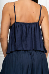 Top Fiammato con Scollo a Triangolo Made in Italy