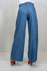 Pantalone palazzo tela Jeans chiara