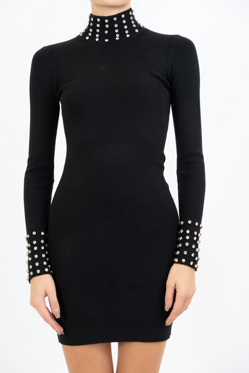 Tubino Shine con strass su collo e polsi