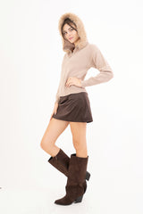 Giacchetto Fur Cozy con cappuccio e bordo removibile