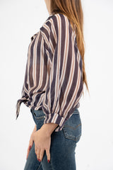 Camicia ampia rigata in lyocell velato.