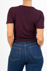 Maglia mezza manica in filato misto viscosa